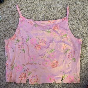Pink floral crop tank top size M. brand tempted